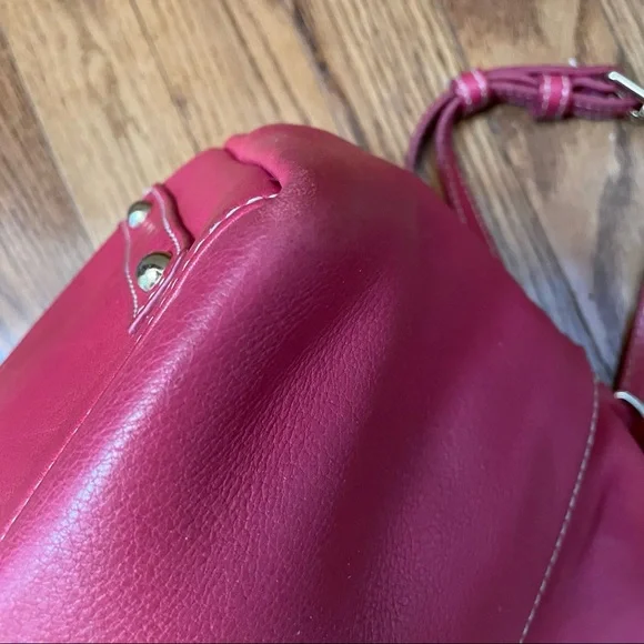 Dooney & Bourke Dillan double pocket satchel in dark pink - Picture 11 of 16